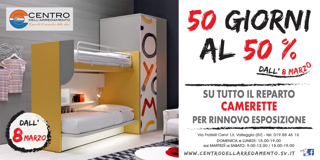 50% di sconto sulle camerette a savona