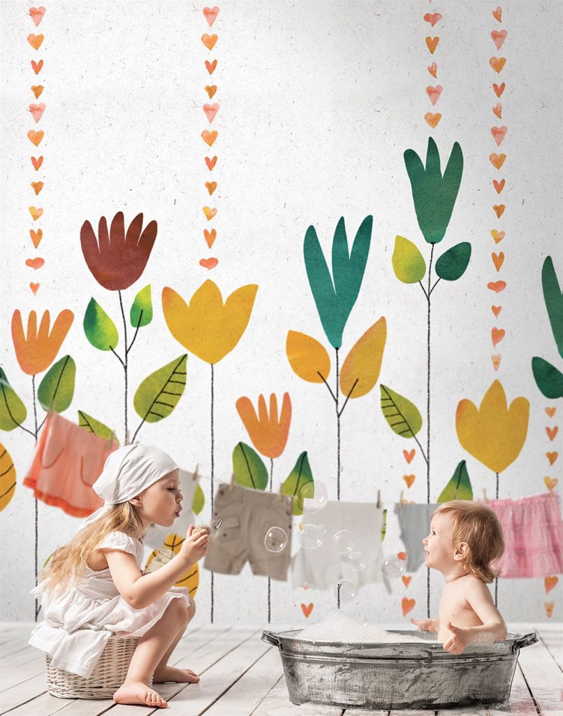 carta da parati per bambini al centro dell'arredamento ligure